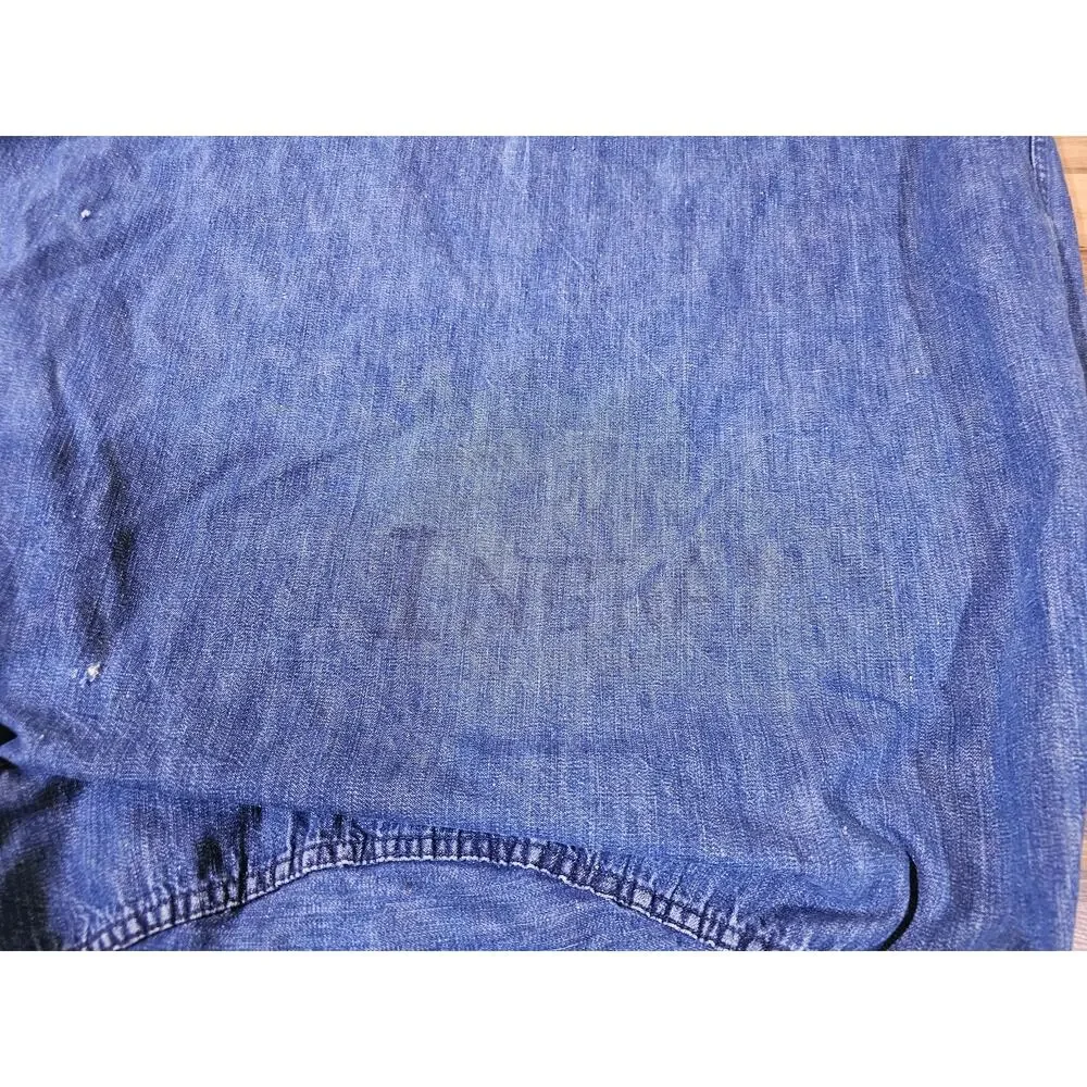 Military Denim Cotton Blue Laundry Bag Drawstring Zipper 24 X 33 USN Navy